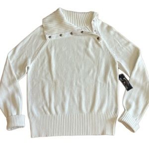 NWT AMERICAN EAGLE SNAP TURTLENECK ASYMMETRIC SWEATER SIZE: LARGE